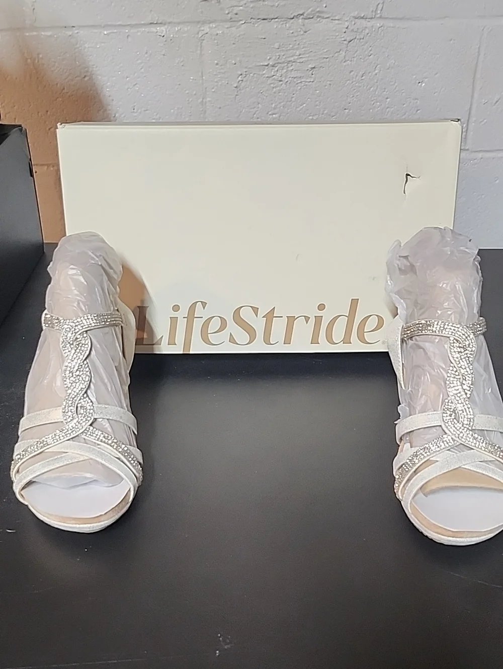 Life Stride Miami Silver Met Braided Dress Sandals